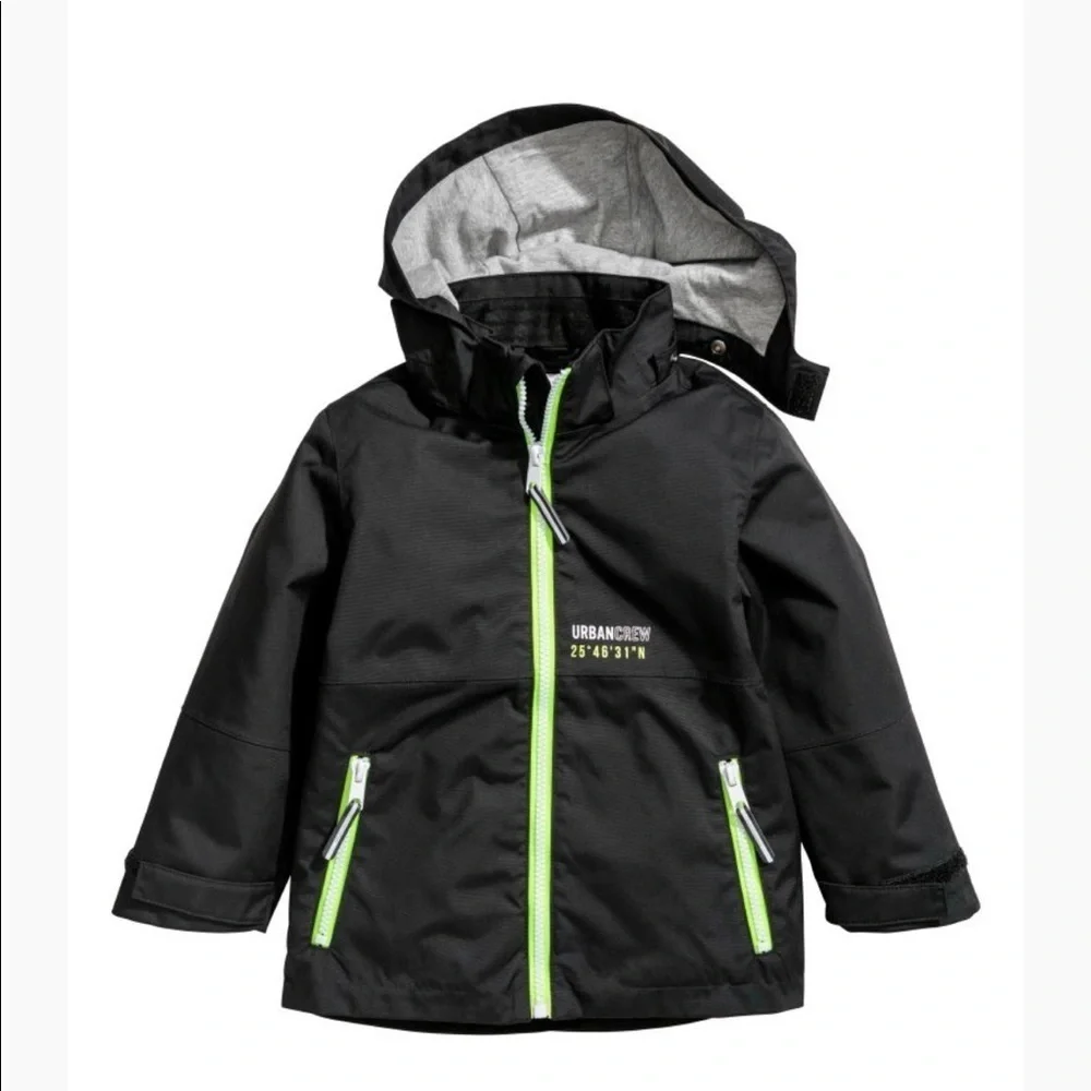 H&M black water-resistant urban crew shell jacket